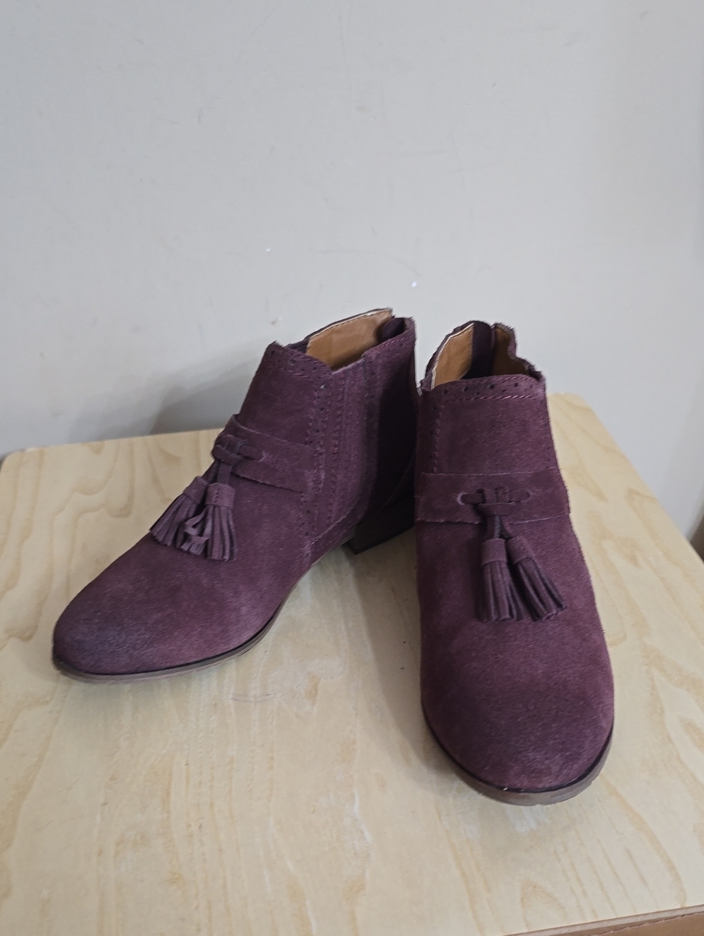 DV by Dolce Vita Plum Suede Tassel Ankle Booties